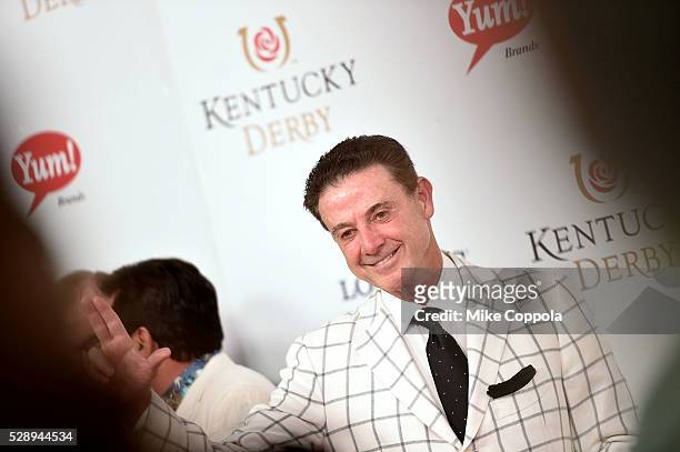 Head Coach at University of Louisville Rick Pitino attends the 142nd Kentucky Derby at Churchill Downs on May 07, 2016 in Louisville, Kentucky.