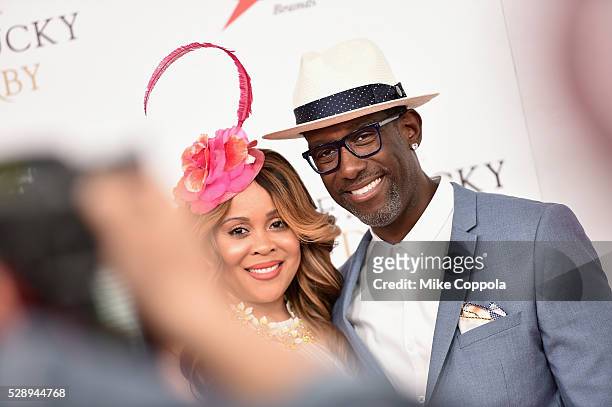 Sharonda Jones and singer Shawn Stockman of Boys II Men attend the 142nd Kentucky Derby at Churchill Downs on May 07, 2016 in Louisville, Kentucky.