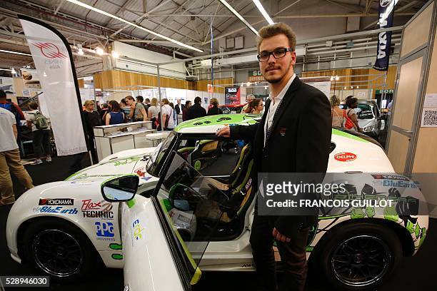 Adrien Milliand, the president of the Cevennes Car Club of the Ecole des mines d'Ales who won the third prize of the "Concours Lepine" with the PGO...