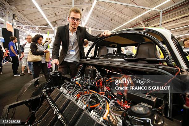 Adrien Milliand, the president of the Cevennes Car Club of the Ecole des mines d'Ales who won the third prize of the "Concours Lepine" with the PGO...