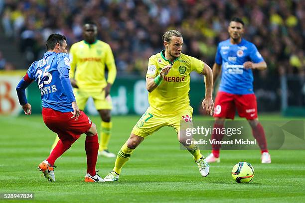 Guillaume Gillet of Nantes during the Football french Ligue 1 match between FC Nantes and SM Caen at Stade de la Beaujoire on May 7, 2016 in Nantes,...