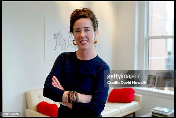 Designer Kate Spade is photographed at her offices.