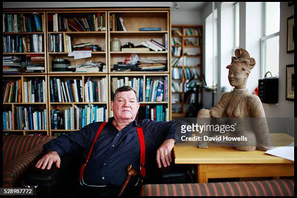 Famed art critic Robert Hughes is photographed in his loft in SoHo.