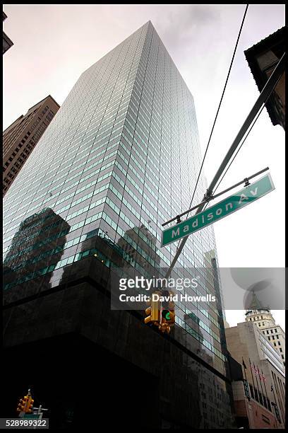 One of Sarah Ferguson's offices in New York, at 590 Madison Ave. Known as the IBM building. Hartmoor, the company owned by Duchess of York Sarah...