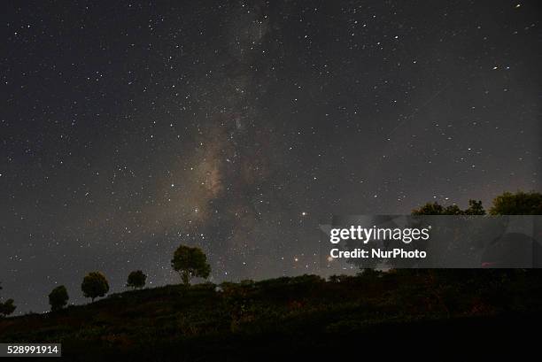 The Milky Way seen in the stary night at Puncak, Bogor, West Java, on 7 May 2016. On 5th to 8th May Arround the world experience the meteor that hit...