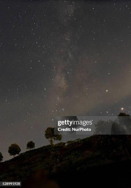 The Milky Way seen in the stary night at Puncak, Bogor, West Java, on 7 May 2016. On 5th to 8th May Arround the world experience the meteor that hit...