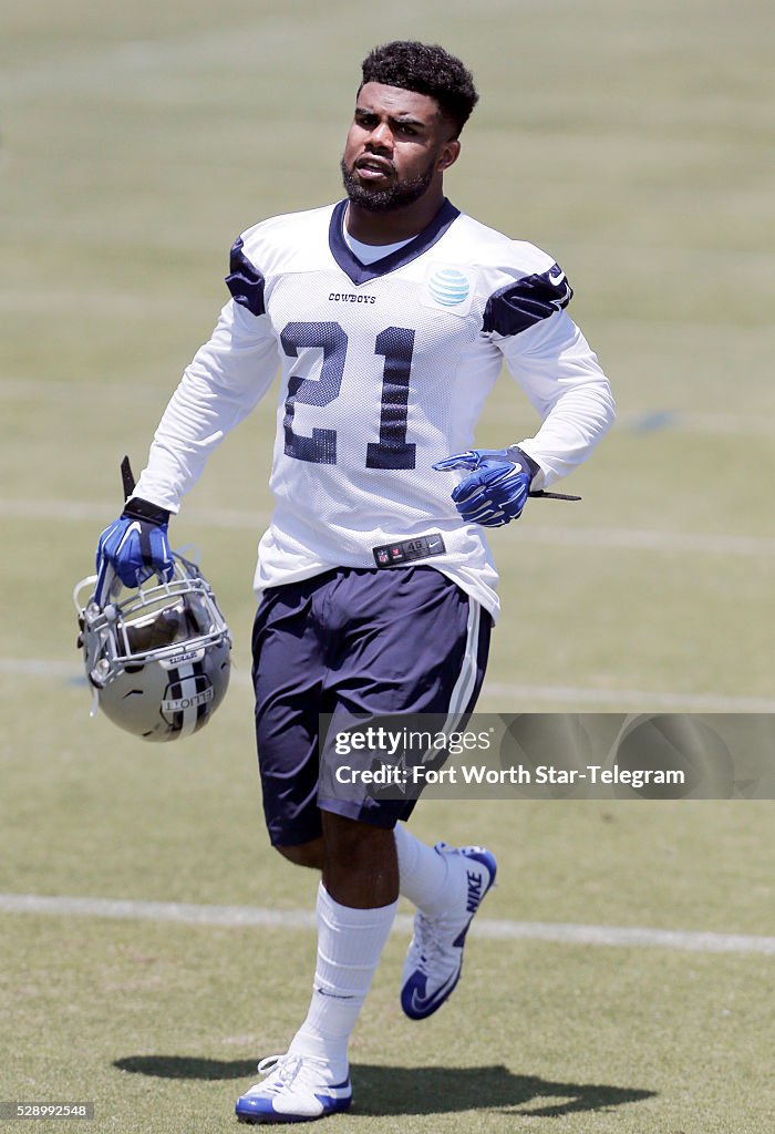 Dallas Cowboys running back Ezekiel Elliott during the team's rookie Dallas Cowboys running back Ezekiel Elliott during the team's rookie