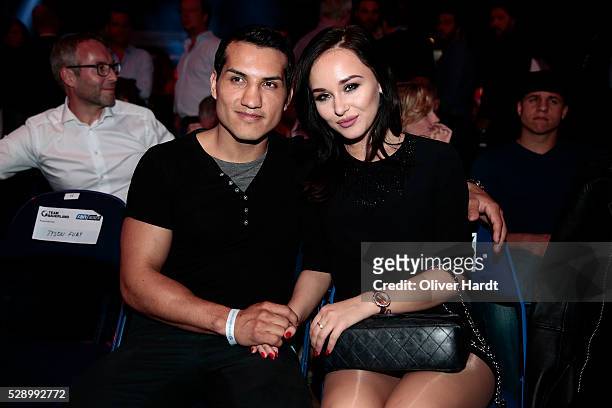 Jack Culcay with his girlfiriend before the match Kubrat Pulev and Dereck Chisora during Heavyweight European Championship at Barclaycard Arena on...