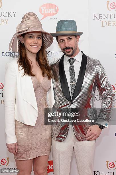 Gia SanAngelo and chef Johnny Iuzzini attend the 142nd Kentucky Derby at Churchill Downs on May 07, 2016 in Louisville, Kentucky.