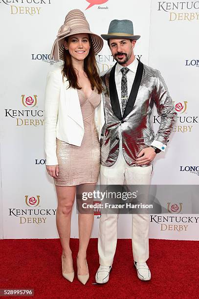 Claire Robinson and Johnny Iuzzini attend the 142nd Kentucky Derby at Churchill Downs on May 07, 2016 in Louisville, Kentucky.