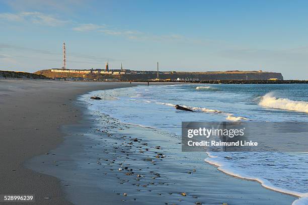 beach with helgoland island - travel destination heligoland island stock-fotos und bilder