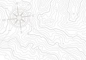 Topographic Compass Map Background