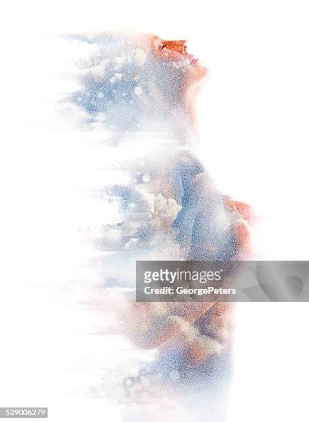 woman and clouds - goddess stock illustrations