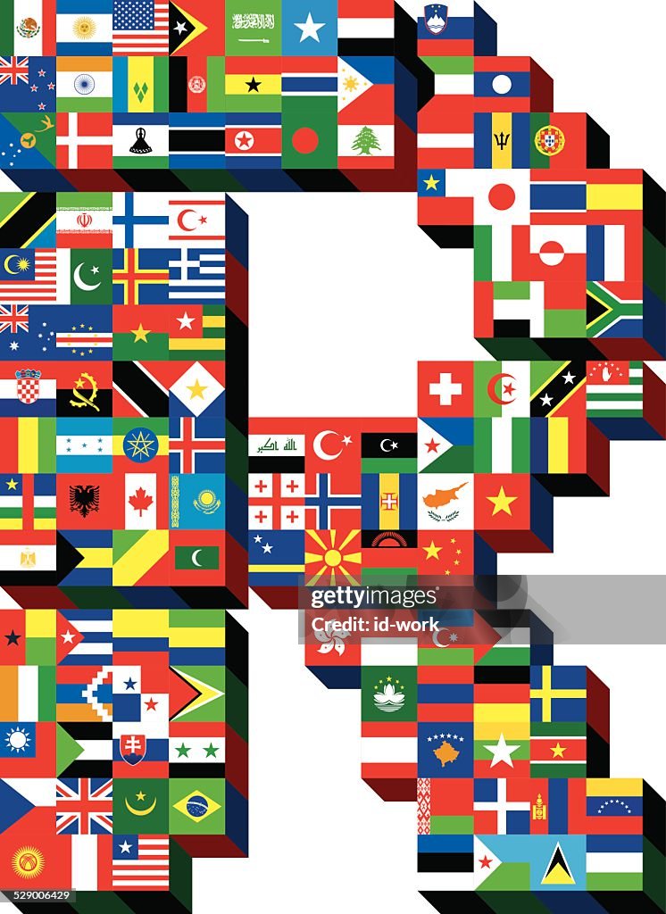 Type R Flag Letter R With National Flags Pattern High-Res Vector Graphic - Getty Images
