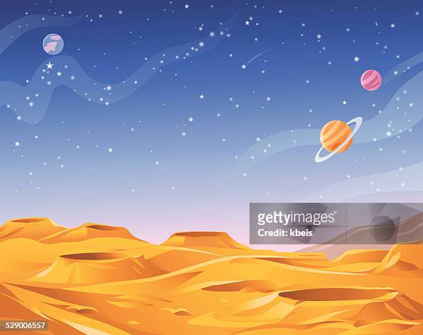 illustrazioni stock, clip art, cartoni animati e icone di tendenza di pianeta alieno - spazio vuoto
