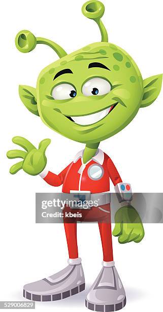 illustrazioni stock, clip art, cartoni animati e icone di tendenza di di verde alien - alieno