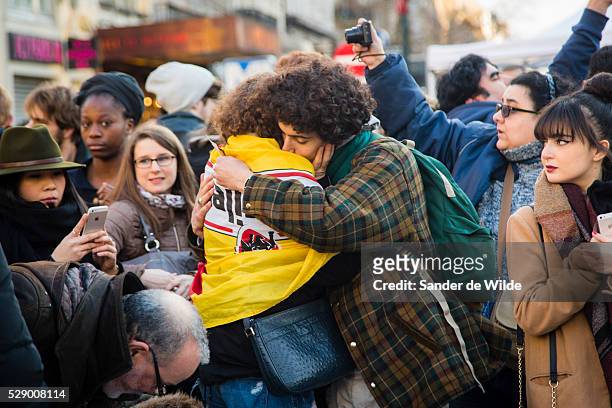 Brussels 23 March 2016. People from Brussels gathered at the Beurs square in the center of town to remember the victims of the terrorist attacks at...
