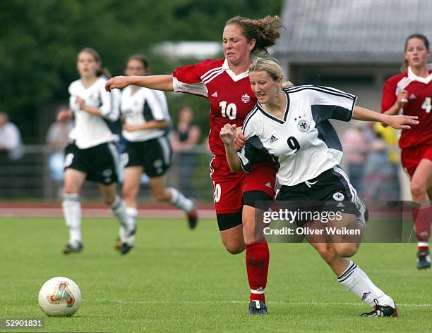 Laenderspiel 2003 in Rotenburg an der Wuemme; Deutschland 0; Carmelina MOSCATO/CAN, Anja MITTAG/GER