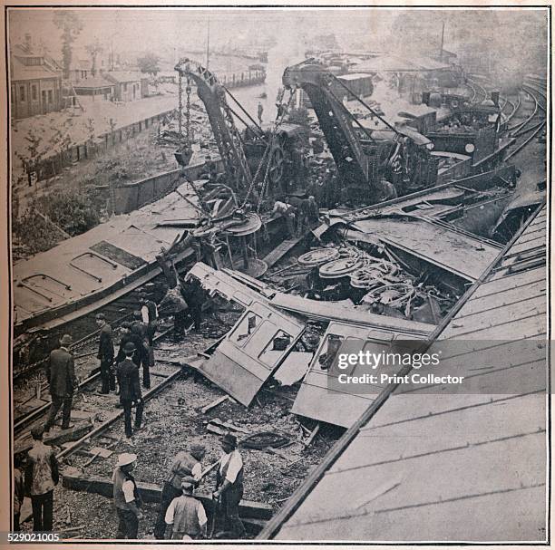 Scene of the Terrible Railway Disaster at Salisbury, 1906. The Salisbury rail crash of 1 July 1906, occurred when a London and South Western Railway...