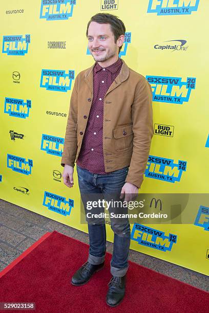 Actor Elijah Wood attends the screening of 'The Trust' during the 2016 SXSW Music, Film + Interactive Festival at Paramount Theatre on March 13, 2016...