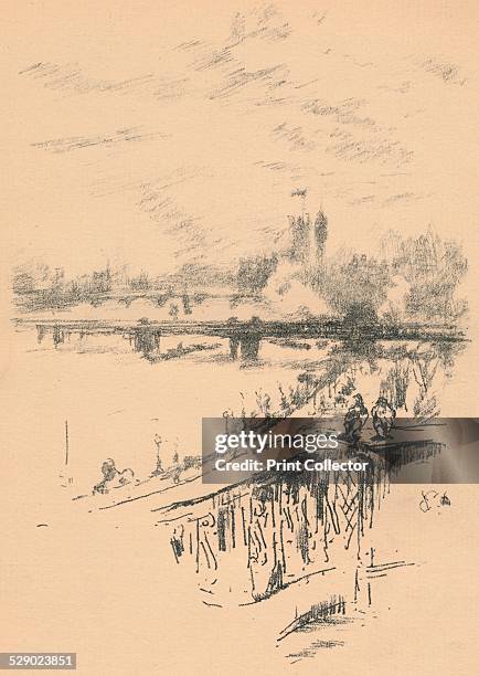 Savoy Pigeons, 1896. After a lithograph by James Abbott McNeill Whistler . From The Studio, Volume Eight [London Offices of the Studio V, London,...