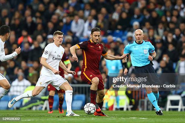 Francesco Totti of AS Roma during the UEFA Champions League round of 16, 2nd leg, football match between Real Madrid CF and AS Roma on March 8, 2016...