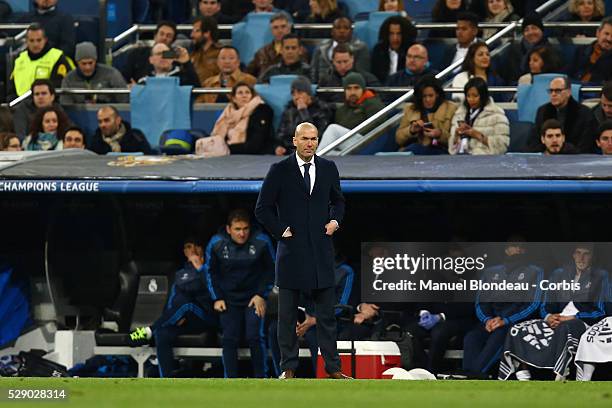 Head Coach Zinedine Zidane of Real Madrid during the UEFA Champions League round of 16, 2nd leg, football match between Real Madrid CF and AS Roma on...