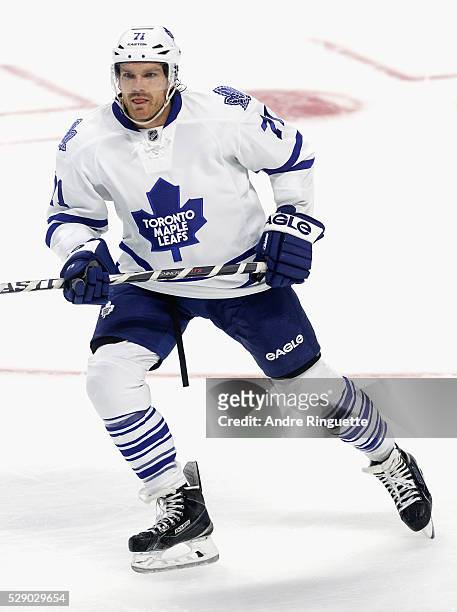 David Clarkson of the Toronto Maple Leafs plays in the game against the Ottawa Senators at Canadian Tire Centre on November 9, 2014 in Ottawa,...