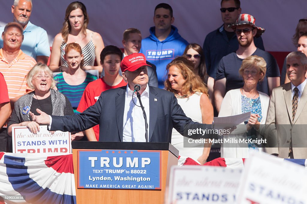 GOP Republican Candidate Donald Trump Holds Rally In Lynden, Washington