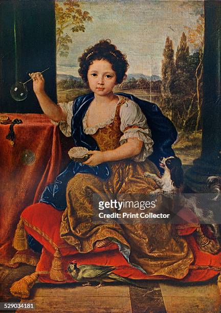 Louise Marie Anne de Bourbon, Légitimée de France, Mademoiselle de Tours , illegitimate daughter of Louis XIV of France, c1680. After an oil painting...