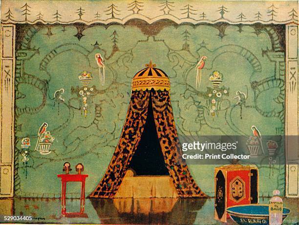 Isaac's Lodgings, 1924. Stage setting for Richard Brinsley Butler Sheridan's The Duenna. After original artwork by George Sheringham . From The...