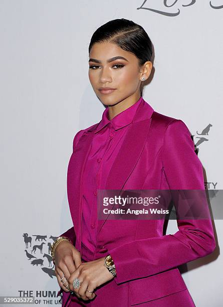Actress Zendaya attends The Humane Society of the United States' to the Rescue Gala at Paramount Studios on May 7, 2016 in Hollywood, California.