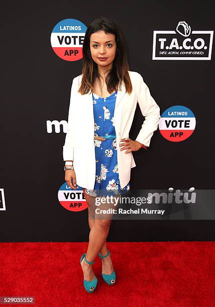 Raquel Rojas attends the mitu T.A.C.O. Challenge on May 7, 2016 in Los Angeles, California.