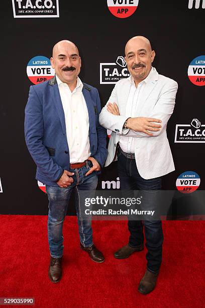 Jaime Martin Del Campo and Ramiro Arvizu arrive the mitu T.A.C.O. Challenge on May 7, 2016 in Los Angeles, California.