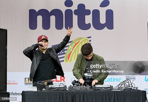 3Ball MTY onstage during the mitu T.A.C.O. Challenge on May 7, 2016 in Los Angeles, California.