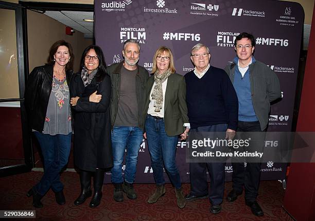 Jon Stewart, Tracey Stewart, Stephen Colbert, Evie Colbert, D. A. Pennebake and Chris Hegedus attend the Montclair Film Festival 2016 on May 7, 2016...