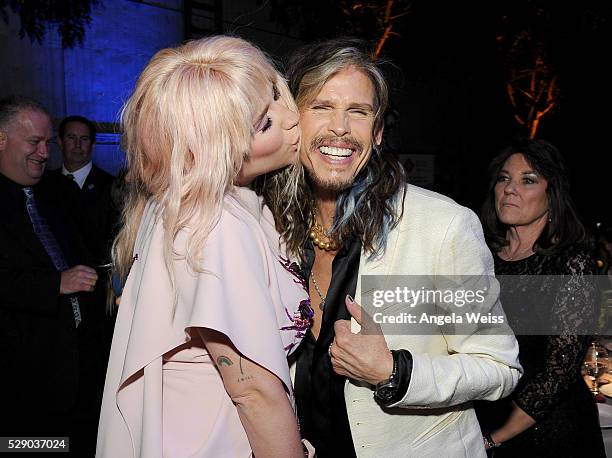 Singer Kesha and musician Steven Tyler attend The Humane Society of the United States' to the Rescue Gala at Paramount Studios on May 7, 2016 in...