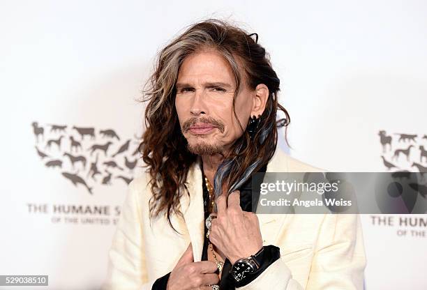 Musician Steven Tyler attends The Humane Society of the United States' to the Rescue Gala at Paramount Studios on May 7, 2016 in Hollywood,...