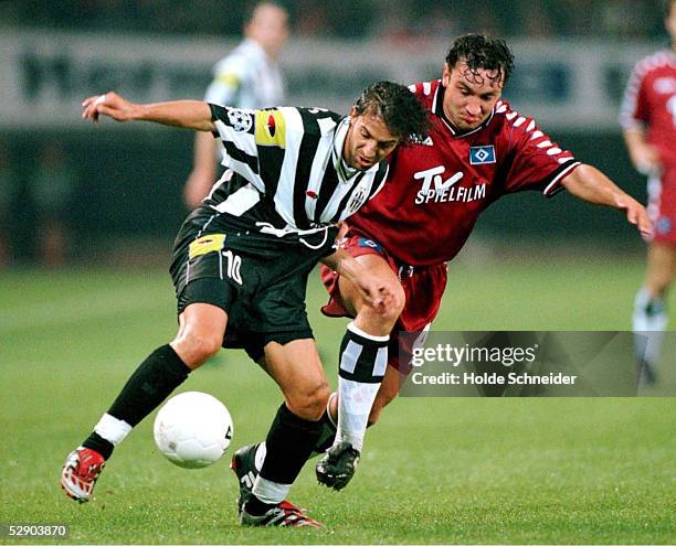 Hamburg; HAMBURGER SV - JUVENTUS TURIN 4:4; Alessandro DEL PIERO/JUVENTUS TURIN und Ingo HERTZSCH/HAMBURGER SV