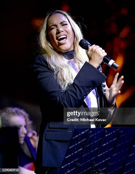 Singer Leona Lewis performs onstage during The Humane Society of the United States' to the Rescue Gala at Paramount Studios on May 7, 2016 in...