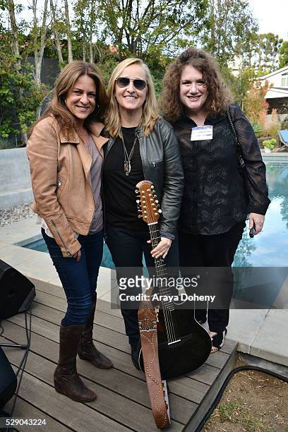 Cathy Schulman, Melissa Etheridge and Melinda Newman attend at the Women in Film spotlights women composers and songwriters on May 7, 2016 in Los...