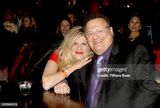 Actress Kristen Johnston and actor Wayne Knight attend Lupus LA's Orange Ball, A Night Of Superheroes at FOX Studios on May 7, 2016 in Los Angeles,...