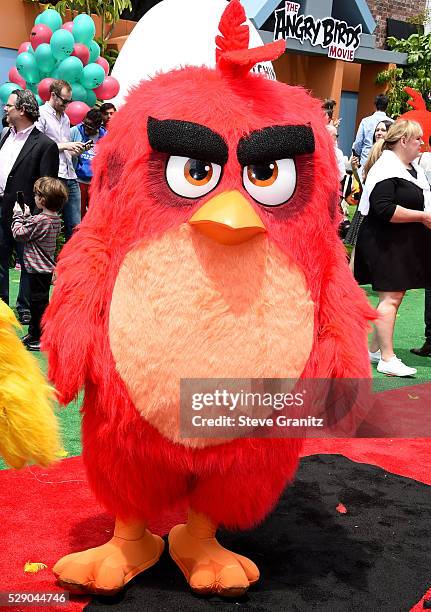 Angry Birds arrives at the Premiere Of Sony Pictures' "The Angry Birds Movie" at Regency Village Theatre on May 7, 2016 in Westwood, California.