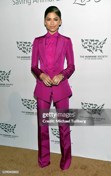 Singer Zendaya attends The Humane Society Of The United States' To The Rescue Gala at Paramount Studios on May 7, 2016 in Hollywood, California.