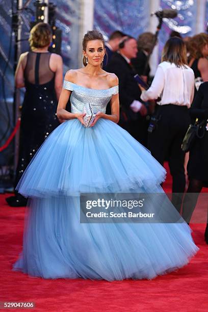 Rebecca Judd arrives at the 58th Annual Logie Awards at Crown Palladium on May 8, 2016 in Melbourne, Australia.