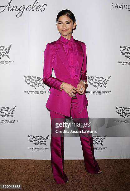 Zendaya attends The Humane Society of The United States' To The Rescue gala at Paramount Studios on May 07, 2016 in Hollywood, California.