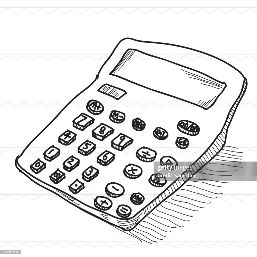 Calculation Drawing Calculator Calculationsketch High-Res Vector Graphic - Getty Images
