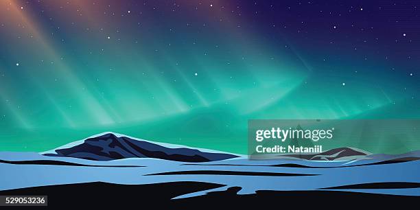 polar light - south pole stock illustrations