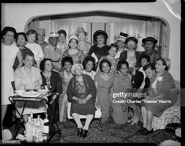 Semper Fidelis Club and Pi Chapter of Iota Phi Lambda sorority members, first row from left: Mrs. W. W. Gittens, Hazel Garland, Dolores Epps, Phyllis...