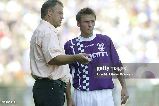 Bundesliga 03/04, Ahlen; LR Ahlen - VfL Osnabrueck 0:1; Trainer Frank PAGELSDORF, Marcel SCHIED/Osnabrueck